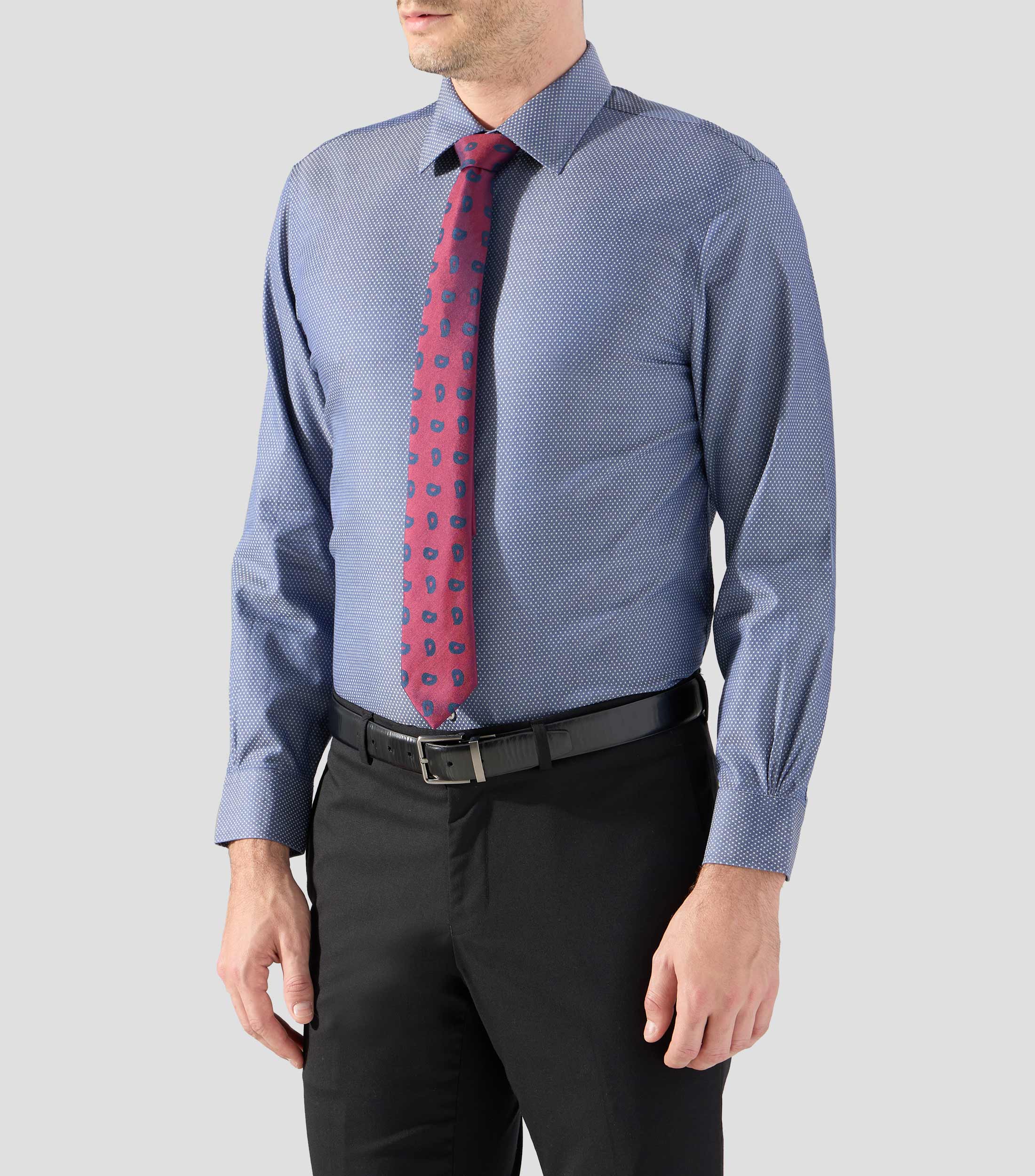 Camisa de vestir estampada con manga larga Hombre